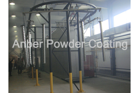 The Russian workers are loading the fence and post for test running